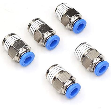 Best Cyber Monday 🔥 1/4" PT Male Thread 6mm Straight Pneumatic Push in Quick Fitting Connectors for PETF Tube 10Pcs