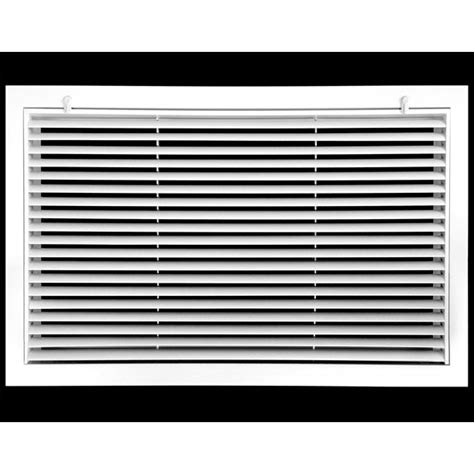 24" X 12" Aluminum Return Filter Grille with Easy Push Self Lock & Re-Useable Mesh Filter - Return Air HVAC Vent Duct [Outer Dimensions: 25.2w X 13.2h