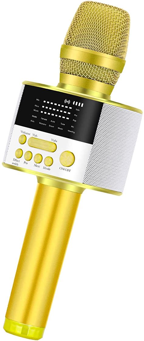 BONAOK Upgraded Portable Bluetooth Wireless Karaoke Microphone with LED Screen, Handheld Singing Machine Speaker for Indoor/Outdoor/Party/Classroom/Presentation/All Smartphones(D10 Rose Gold)