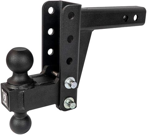 Best Promo BulletProof Hitches 2.5" Adjustable Medium Duty (14,000lb Rating) 6" Drop/Rise Trailer Hitch with 2" and 2 5/16" Dual Ball (Black Textured Powder Coat)