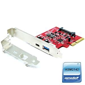 Fantom Drives PCIe USB 3.1 Gen 2 10Gbps Type-C + Type-A Host Adapter - Asmedia 2142 Chipset