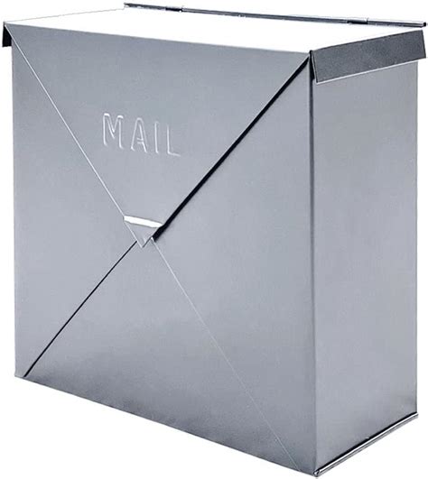 NACH MB-6300SLV Chicago Silver Industrial Style Mailbox - Wall Mounted, Silver, 10" x 10" x 4"