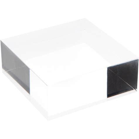 Plymor Clear Polished Acrylic Square Display Block, 1" H x 10" W x 10" D