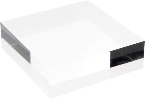 Plymor Clear Polished Acrylic Square Display Block, 1" H x 10" W x 10" D