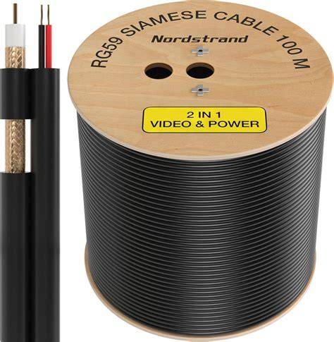 Sewell Direct SW-22856 Bulk RG59+Power 1000-Feet Spool Siamese Cable