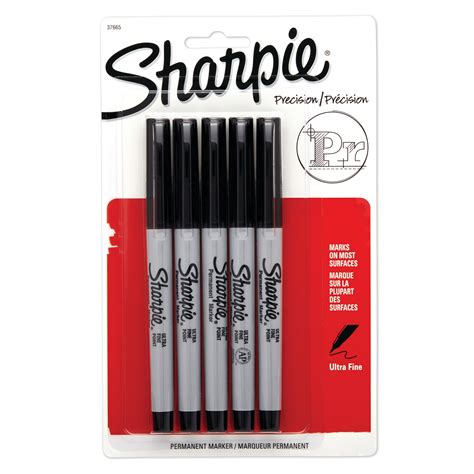 Sharpie Permanent Markers, Ultra Fine Point, 5-Count (BLACK)