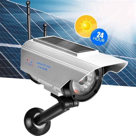 YSUCAU Solar Powered CCTV Security Fake Dummy Camera with Flashing Led Outdoor/Indoor Use for Homes & Business