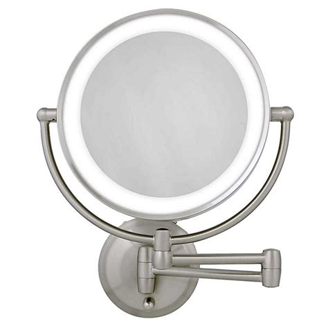 Zadro 10X Mag Next Generation LED Rechargeable Round Double Sided Satin Nickel Mirror