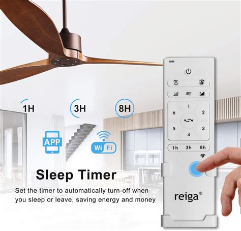 reiga 65" DC Motor Indoor / Outdoor Modern Smart Ceiling Fan with Wifi Alexa App Remote Control 6 Speeds, IP44, Oil-Rubbed Bronze
